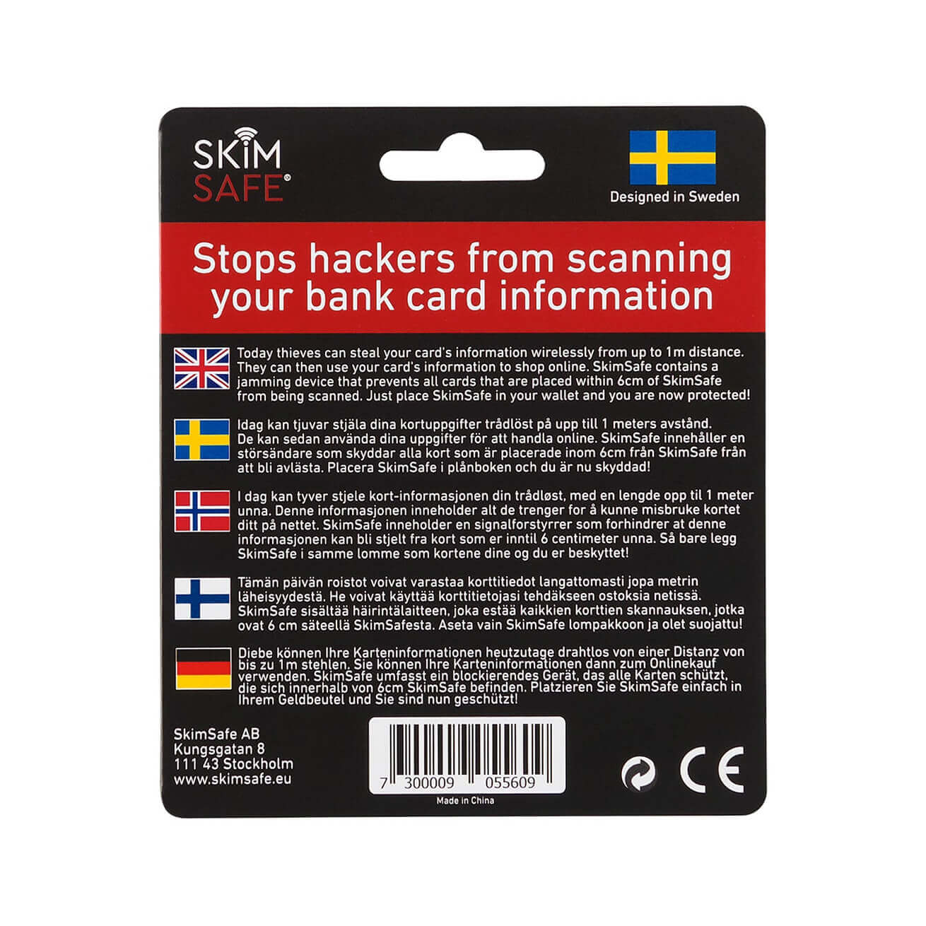 SkimSafe skyddskort